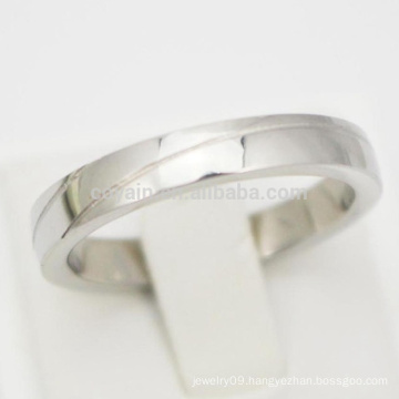 Engraved 2 Lines Simple Silver Cheap Engagement Rings For Women